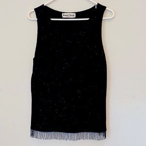 Vintage Ronni Nicole Sleeveless Fringe Blouse